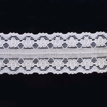 Lace Trim Nylon Ribbon for Jewelry Making, White, 1 inch(26mm), about 300yards/roll(274.32m/roll)
