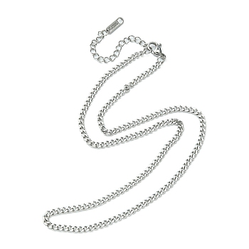 304 Stainless Steel Curb Chain Necklace for Men Women, Stainless Steel Color, 15.79 inch(40.1cm)