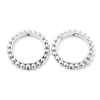 Acrylic Beads Frame, Ring, Platinum, 43x5.5mm, Hole: 2.2mm