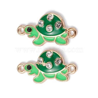 Light Gold Green Tortoise Alloy Rhinestone+Enamel Links