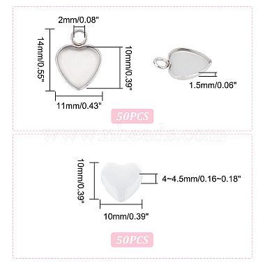 unicraftale 50個 304 ステンレススチール ペンダント カボション セッティング(STAS-UN0042-61)-3