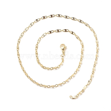 Ожерелье из латунных овальных звеньев для женщин(X-NJEW-P265-25G)-3