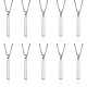 10Pcs 201 Stainless Steel Rectangle Pendant Necklace(NJEW-CA0001-16)-1