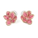 Flower Enamel Stud Earrings(EJEW-M005-01)-1