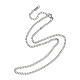 304 Stainless Steel Curb Chain Necklace for Men Women(NJEW-YW0001-14)-1