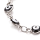 Enamel Heart with Evil Eye Link Chains Bracelet(BJEW-P271-06P-04)-2