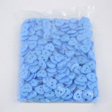 2mm CornflowerBlue Plastic Button