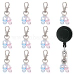 10Pcs Nipple Shape Acrylic Badge Reel Pendant Decoration, with Alloy Lobster Claw Clasps, Colorful, 50mm(HJEW-DR00057)