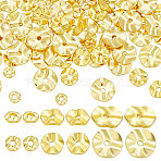 90Pcs 3 Styles Brass Spacer Beads, Flat Round Shape, Long-Lasting Plated, Golden, 4~8x1~1.5mm, Hole: 1.2mm, 30pcs/style(KK-AR0004-75)