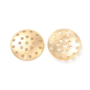 Brass Sieve Ring Settings, Real 18K Gold Plated, 14x2mm, Hole: 1.2mm(KK-F860-62G)