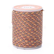 4-Ply Polycotton Cord Metallic Cord, Handmade Macrame Cotton Rope, for String Wall Hangings Plant Hanger, DIY Craft String Knitting, Brown, 1.5mm, about 4.3 yards(4m)/roll(OCOR-Z003-D03)