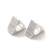 Water Plating Brass Beads, Cadmium Free & Lead Free, Triangle, 925 Sterling Silver Plated, 3x3x1mm, Hole: 1mm(KK-H442-52S)