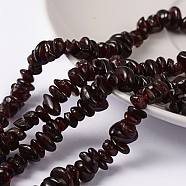 Gemstone Beads Strands, Red Garnet, Chip, Red, about 5~8mm long, hole: about 0.5~0.8mm, 32 inch(X-F065)