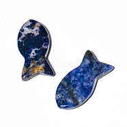 Natural Lapis Lazuli Pendants, Fish Charms, 38x20mm(PW-WG34072-08)