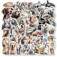 50Pcs Animal PVC Self-Adhesive Cartoon Stickers, Waterproof Decals for Party, Decorative Presents, Scrapbooking, Mixed Color, 56~75.5x36~70x0.2mm(STIC-B001-04)