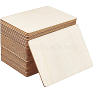 40Pcs Custom Unfinished Wood Pieces, Wood Cutouts, for Laser Engraving Carving, Pyrography, Painting Craft, Rounded Rectangle, BurlyWood, 8.85x6.35x0.15cm(WOOD-BC0001-07)