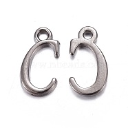 Gunmetal Plated Alloy Letter Pendants, Rack Plating, Letter.C, 15x8x2mm, Hole: 1.5mm(PALLOY-P097-03-C)