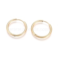 Ion Plating(IP) 304 Stainless Steel Huggie Hoop Earrings, Hypoallergenic Earrings, with 316 Surgical Stainless Steel Pin, Golden, 12 Gauge, 20x2mm, Pin: 1mm(X-EJEW-F111A-20mm-G)