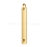 201 Stainless Steel Pendant Rhinestone Settings, For Pointed Back Rhinestone, Rectangle, Golden, Fit for 1.5mm Rhinestone, 32x3.7x1.5mm, Hole: 3mm(STAS-S105-T607D-2-3.7)