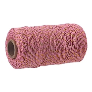 Two Tone Cotton String Threads, Macrame Cord, Decorative String Threads, for DIY Crafts, Gift Wrapping and Jewelry Making, Pale Violet Red, 2mm, about 109.36 Yards(100m)/Roll(PW-WG56603-19)