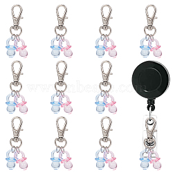 10Pcs Nipple Shape Acrylic Badge Reel Pendant Decoration, with Alloy Lobster Claw Clasps, Colorful, 50mm(HJEW-DR00057)