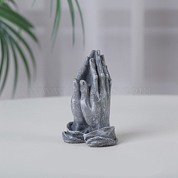 Resin Praying Hands Statue, Fengshui Meditation Sculpture Home Decoration, Slate Gray, 38x46x72mm(DJEW-PW0013-53A)