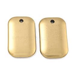 Electroplated Synthetic Non-Magnetic Hematite Pendants, Rectangle Charms, Light Gold Plated, 34x21.5x5mm, Hole: 2.8mm(G-C136-05G)