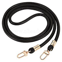 Universal Cell Phone Lanyard Crossbody Adjustable PU Leather Phone Lanyard, with Alloy Clasp, Black, 119cm(AJEW-WH0470-47C)