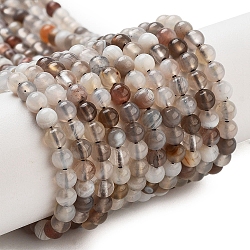 Natural Botswana Agate Beads Strands, Round, 4mm, Hole: 0.8mm, about 93pcs/strand, 14.76''(37.5cm)(G-G143-A02-02)