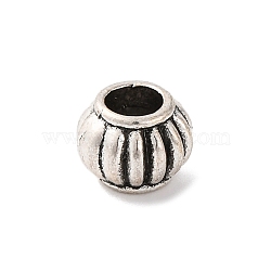 Tibetan Style Alloy European Beads, Large Hole Beads, Lead Free & Cadmium Free, Pumpkin, Antique Silver, 8x6mm, Hole: 4mm(TIBE-M004-01AS)