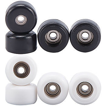 Plastic Skateboard Wheels, with Bearing Steel, Mixed Color, 7.5x4.5mm, Hole: 1.4mm, 8pcs/box