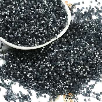 Imitation Cat Eyes Glass Seed Beads, Dyed, Cylinder, Dark Slate Gray, 1.6x1.3mm, Hole: 0.8mm, about 6666pcs/50g