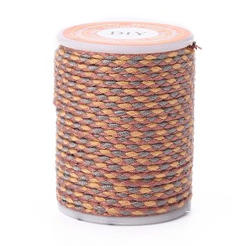 4-Ply Polycotton Cord Metallic Cord, Handmade Macrame Cotton Rope, for String Wall Hangings Plant Hanger, DIY Craft String Knitting, Brown, 1.5mm, about 4.3 yards(4m)/roll