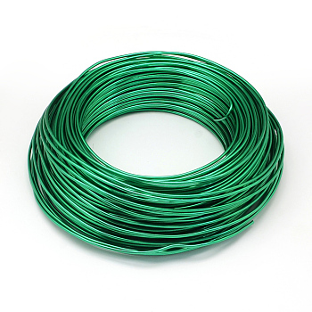 Round Aluminum Wire, Bendable Metal Craft Wire, for DIY Jewelry Craft Making, Lime Green, 10 Gauge, 2.5mm, 35m/500g(114.8 Feet/500g)