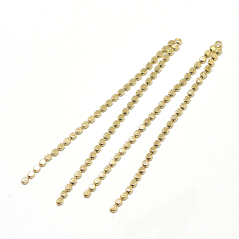 Brass Chain Big Pendants, Real 18K Gold Plated, 70~75x4x1mm, Hole: 1mm