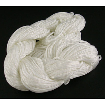 Nylon Thread, Nylon Jewelry Cord for Custom Woven Bracelets Making, White, 1.5mm, 14m/batch