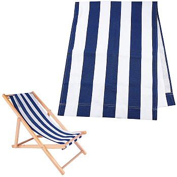 Canvas Cloth Chair Cover, Rectangle with Stripe Pattern, Prussian Blue, 1140x430x1.5mm