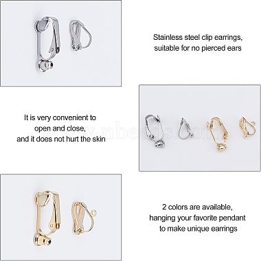 Unicraftale 32Pcs 4 Style 304 Stainless Steel Clip-on Earring Converters Findings(STAS-UN0026-76)-5