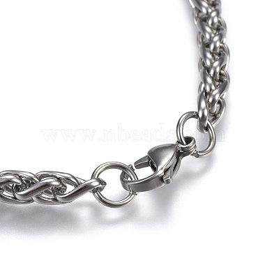 304 Stainless Steel Wheat Chain Necklaces(NJEW-F242-14P-A)-3
