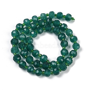 naturels teints en blanc perles de jade brins(G-H057-A20-01)-3