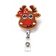 Christmas Reindeer/Stag/Deer Felt & ABS Plastic Badge Reel(AJEW-I053-03)-1