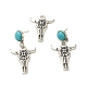 Ensembles de boucles d'oreilles pendantes en alliage de turquoise synthétique et de bétail(SJEW-K002-04)-1