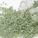 TOHO Round Seed Beads, Japanese Seed Beads, (PF560) PermaFinish Lime Green Metallic, 11/0, 2.2mm, Hole: 0.8mm, about 1103pcs/10g(X-SEED-TR11-PF0560)