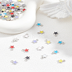 98Pcs 7 Colors Alloy Enamel Charms, Star Charm, Mixed Color, 8.5x6.5x1.5mm, Hole: 1.3mm, 14pcs/color(ENAM-LP0001-12)