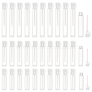 Elite 150 Sets 3 Styles Clear Glass Bottles, with Plastic Dropping Rod, Refillable Perfume Sample Bottle, Column, Ghost White, 0.9~1x1x4~6.25mm, Capacity: 1~3ml(0.03~0.1fl. oz), 50 sets/style(MRMJ-PH0001-76)