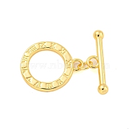 Brass Toggle Clasps, Ring, Real 18K Gold Plated, Ring: 16x13.5x1.5mm, Hole: 1.8mm, Bar: 17.5x4.5x2.5mm, Hole: 1.8mm(KK-A223-20G)