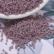 MIYUKI Delica Beads Small, Cylinder, Japanese Seed Beads, 15/0, (DBS0728) Opaque Mauve, 1.1x1.3mm, Hole: 0.7mm, about 3500pcs/10g(X-SEED-J020-DBS0728)