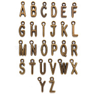 Tibetan Style Alloy Pendants, Cadmium Free & Lead Free, Alphabet, Letter A~Z, Antique Bronze, 15.5~17x4.5~11x2mm, Hole: 2mm, about 26pcs/set(TIBE-S108-108-AB-NR)
