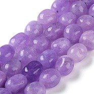 Natural Malaysia Jade Beads Strands, Faceted, Oval, Dyed and Heated, Medium Purple, 10.5~13x8.5~10x7~10mm, Hole: 1.2mm, about 31~32pcs/strand, 14.57''~15.16''(37~38.5cm)(G-I283-H16-02)
