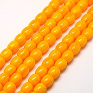 Imitation Amber Resin Drum Beads Strands for Buddhist Jewelry Making, Orange, 12x12mm, Hole: 2mm, about 34pcs/strand, 15.5 inch(RESI-A009D-12mm-01)